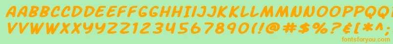 SfArchRivalExtendedBoldItalic Font – Orange Fonts on Green Background