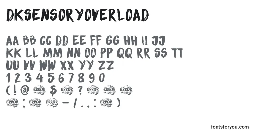 Czcionka DkSensoryOverload – alfabet, cyfry, specjalne znaki