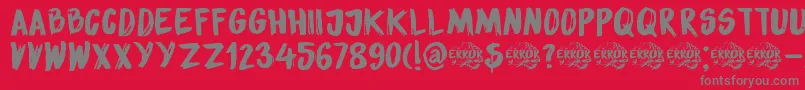 DkSensoryOverload Font – Gray Fonts on Red Background