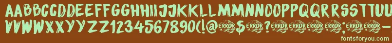 DkSensoryOverload Font – Green Fonts on Brown Background