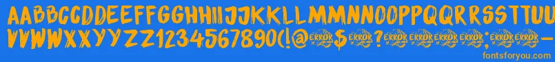 DkSensoryOverload Font – Orange Fonts on Blue Background