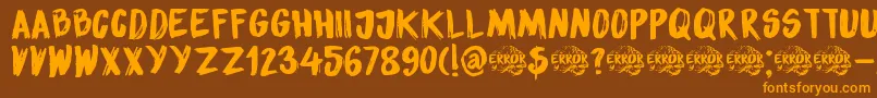 DkSensoryOverload Font – Orange Fonts on Brown Background