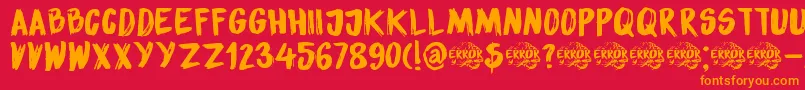 DkSensoryOverload Font – Orange Fonts on Red Background