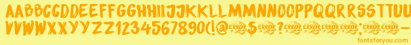 DkSensoryOverload Font – Orange Fonts on Yellow Background
