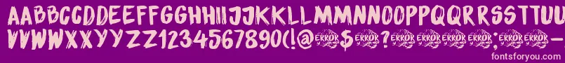 DkSensoryOverload Font – Pink Fonts on Purple Background