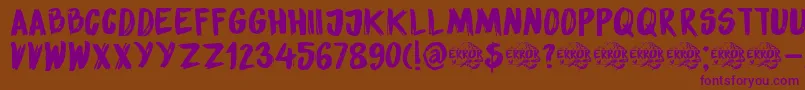 DkSensoryOverload-Schriftart – Violette Schriften auf braunem Hintergrund