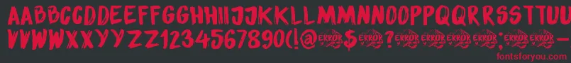 DkSensoryOverload Font – Red Fonts on Black Background