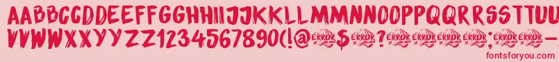 DkSensoryOverload Font – Red Fonts on Pink Background