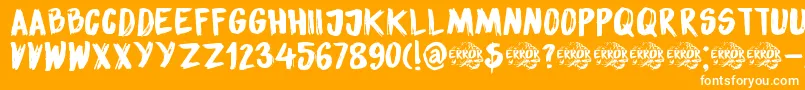 DkSensoryOverload Font – White Fonts on Orange Background