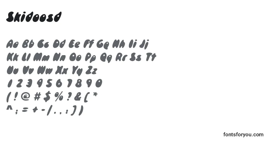 Skidoosd-fontti – aakkoset, numerot, erikoismerkit