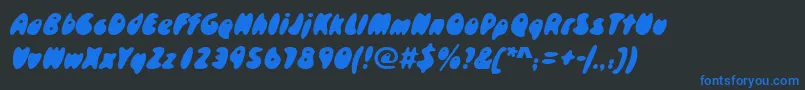 Skidoosd Font – Blue Fonts on Black Background