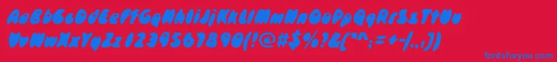 Skidoosd Font – Blue Fonts on Red Background