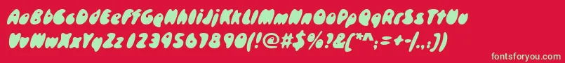 Skidoosd Font – Green Fonts on Red Background