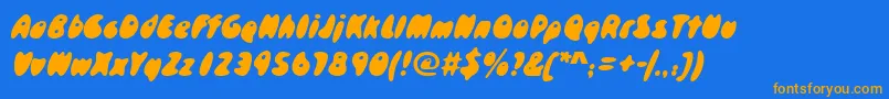 Skidoosd Font – Orange Fonts on Blue Background