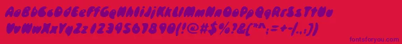 Skidoosd Font – Purple Fonts on Red Background