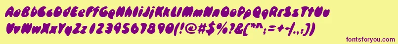 Skidoosd Font – Purple Fonts on Yellow Background
