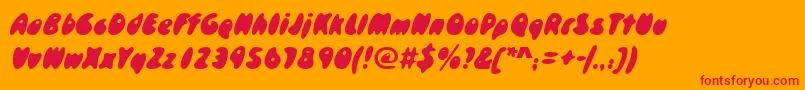 Skidoosd Font – Red Fonts on Orange Background