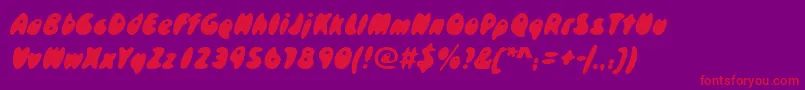 Skidoosd Font – Red Fonts on Purple Background