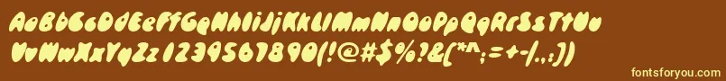 Skidoosd Font – Yellow Fonts on Brown Background