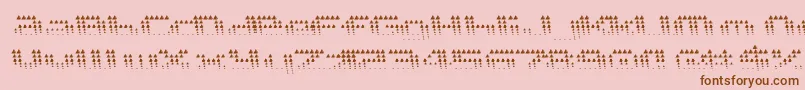 Edgarpiramide-Schriftart – Braune Schriften auf rosa Hintergrund