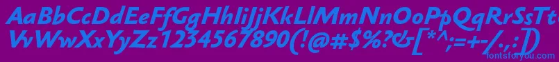 SebastianmediumucfBolditalic Font – Blue Fonts on Purple Background