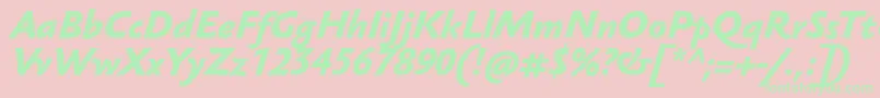 SebastianmediumucfBolditalic Font – Green Fonts on Pink Background