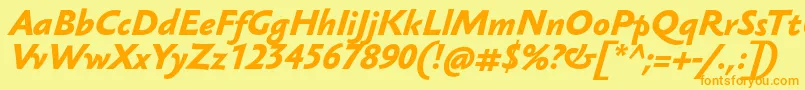 SebastianmediumucfBolditalic Font – Orange Fonts on Yellow Background