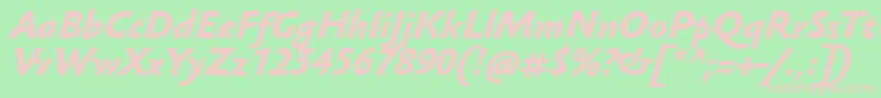 SebastianmediumucfBolditalic Font – Pink Fonts on Green Background