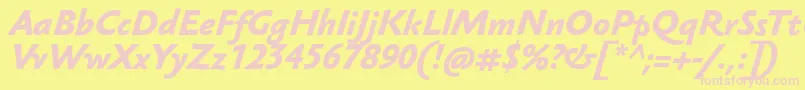 SebastianmediumucfBolditalic Font – Pink Fonts on Yellow Background