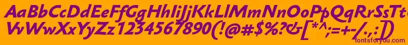 SebastianmediumucfBolditalic Font – Purple Fonts on Orange Background