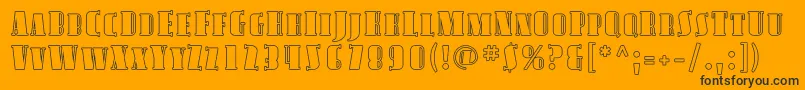 Avond17-Schriftart – Schwarze Schriften auf orangefarbenem Hintergrund