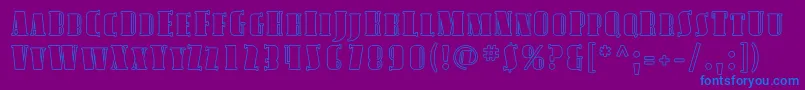 Avond17-Schriftart – Blaue Schriften auf violettem Hintergrund