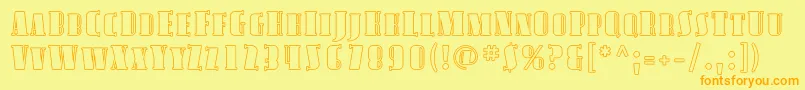 Avond17-Schriftart – Orangefarbene Schriften auf gelbem Hintergrund