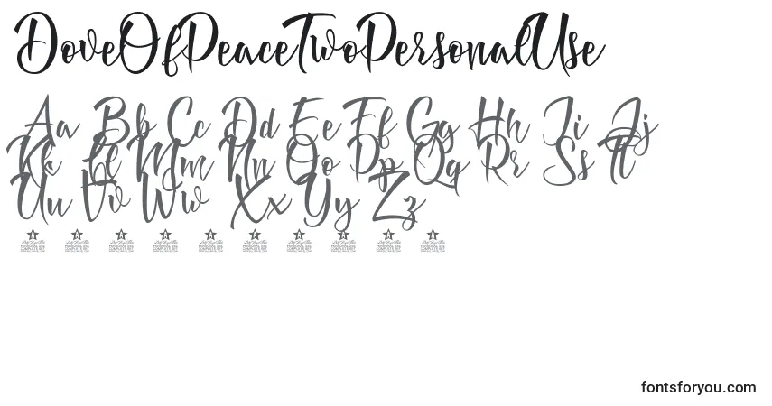 Czcionka DoveOfPeaceTwoPersonalUse – alfabet, cyfry, specjalne znaki
