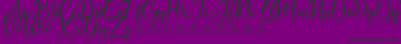 DoveOfPeaceTwoPersonalUse-Schriftart – Schwarze Schriften auf violettem Hintergrund