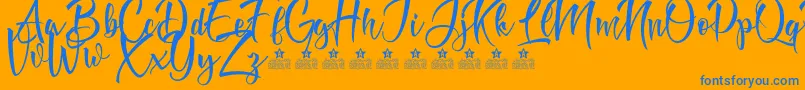 DoveOfPeaceTwoPersonalUse Font – Blue Fonts on Orange Background