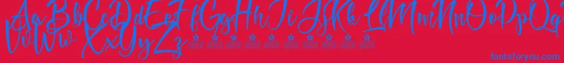 DoveOfPeaceTwoPersonalUse Font – Blue Fonts on Red Background