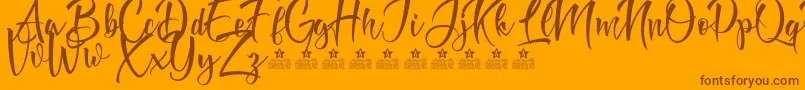 DoveOfPeaceTwoPersonalUse Font – Brown Fonts on Orange Background