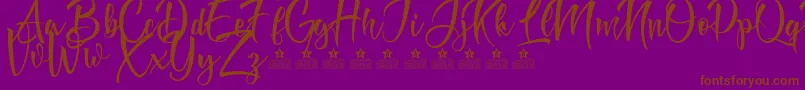 DoveOfPeaceTwoPersonalUse Font – Brown Fonts on Purple Background