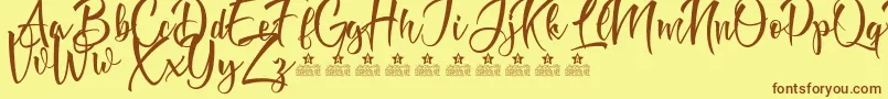 DoveOfPeaceTwoPersonalUse Font – Brown Fonts on Yellow Background