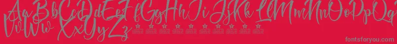 DoveOfPeaceTwoPersonalUse Font – Gray Fonts on Red Background