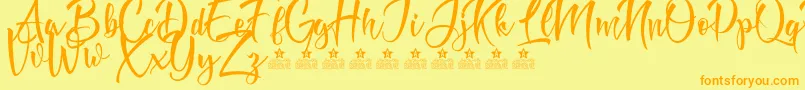 DoveOfPeaceTwoPersonalUse Font – Orange Fonts on Yellow Background