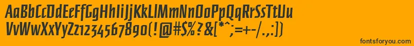 Ffnewberlinbold-Schriftart – Schwarze Schriften auf orangefarbenem Hintergrund