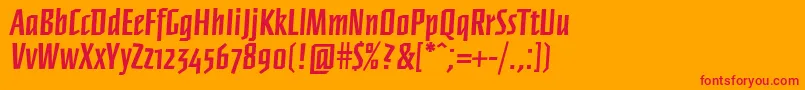 Ffnewberlinbold Font – Red Fonts on Orange Background