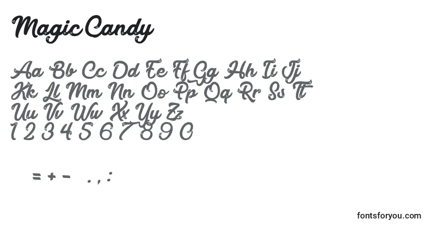 A fonte MagicCandy – alfabeto, números, caracteres especiais