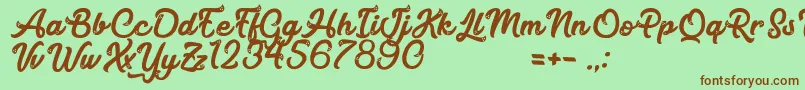 MagicCandy Font – Brown Fonts on Green Background
