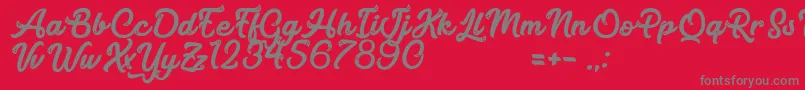 MagicCandy Font – Gray Fonts on Red Background