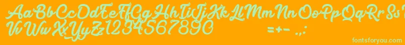 MagicCandy Font – Green Fonts on Orange Background