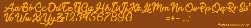 MagicCandy Font – Orange Fonts on Brown Background