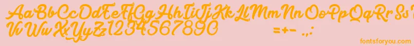 MagicCandy Font – Orange Fonts on Pink Background